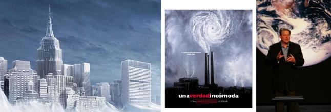 Imatge de la pel·licula: "El dia de demà", i les dues següents són imatges de la pel·lícula "una veritat incomode"