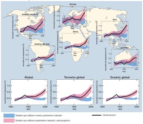 Canvis de temperatura a nivell mundial i continental