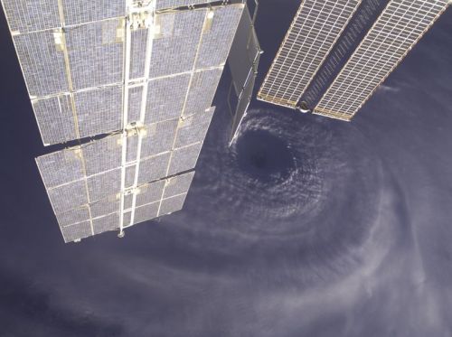 Ull de l'huracà Ivan vist des de l'Estació Espacial Internacional, Setembre 2004. NASA.